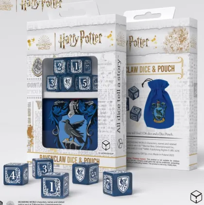 Q-Workshop - Harry Potter Dice & Pouch: Ravenclaw (5-delig)