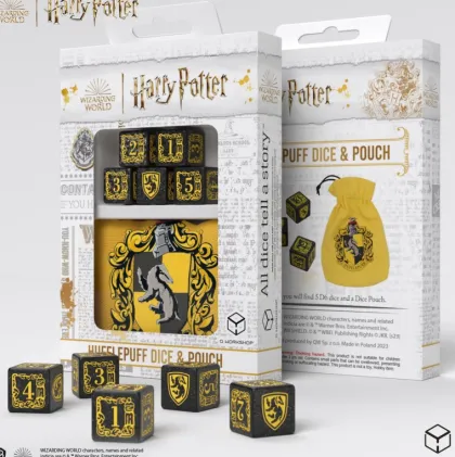 Q-Workshop - Harry Potter Dice & Pouch: Hufflepuff (5-delig)