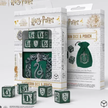 Q-Workshop - Harry Potter Dice & Pouch: Slytherin (5-delig)