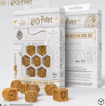 Q-Workshop - Harry Potter Modern RPG Dice Set: Gryffindor - Gold (7-delig)