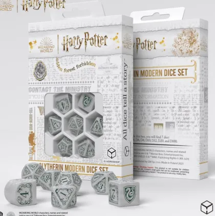 Q-Workshop - Harry Potter Modern RPG Dice Set: Slytherin - White (7-delig)