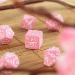 Q-Workshop - Japanese RPG Dice Set: Sweet Spring Memory (7-delig)