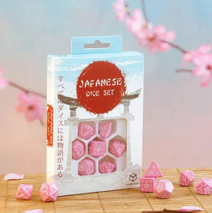 Q-Workshop - Japanese RPG Dice Set: Sweet Spring Memory (7-delig)