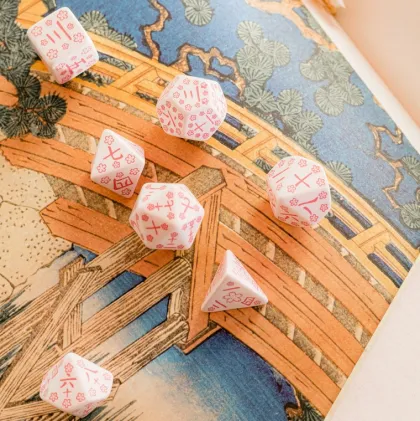 Q-Workshop - Japanese RPG Dice Set: Cherry Blossoms Petals