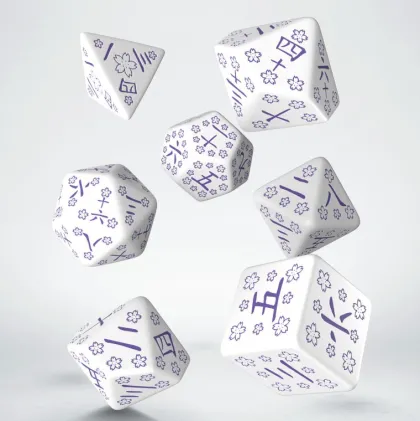 Q-Workshop - Japanese RPG Dice Set: Blue Star Lotus (7-delig)