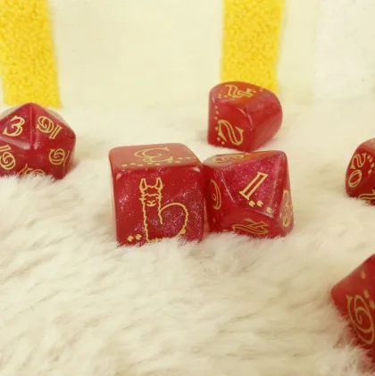 Q-Workshop - Llama RPG Dice Set: Puffy (7-delig)
