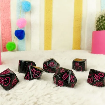 Q-Workshop - Llama RPG Dice Set: Spitty (7-delig)