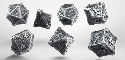 Q-Workshop - Metal RPG Dice Set: Mythical (7-delig)