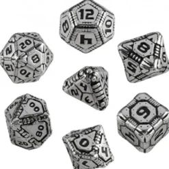 Q-Workshop - Metal RPG Dice Set: Tech (7-delig)