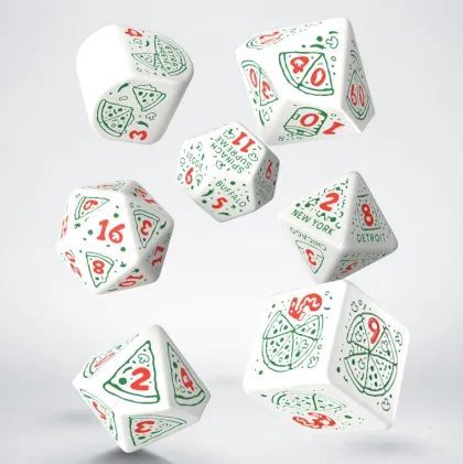 Q-Workshop - Pizza RPG Dice Set: Pepperoni (7-delig)