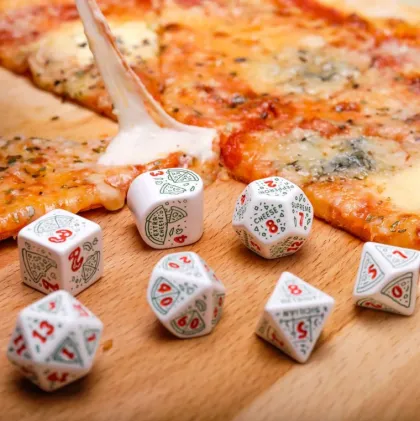 Q-Workshop - Pizza RPG Dice Set: Pepperoni (7-delig)