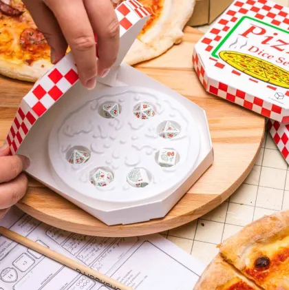 Q-Workshop - Pizza RPG Dice Set: Pepperoni (7-delig)
