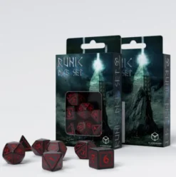 Q-Workshop - Runic RPG Dice Set: Black & Red (7-delig)