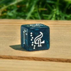 Q-Workshop - Shimmering Llama RPG Dice Set: Glittering Dark Blue & White (7-delig)