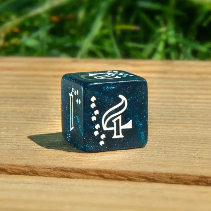 Q-Workshop - Shimmering Llama RPG Dice Set: Glittering Dark Blue & White (7-delig)