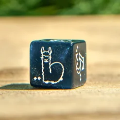 Q-Workshop - Shimmering Llama RPG Dice Set: Glittering Dark Blue & White (7-delig)