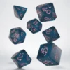 Q-Workshop - Sparkling Llama RPG Dice Set: Glittering Dark Blue & Pink (7-delig)