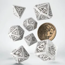 Q-Workshop - The Witcher RPG Dice Set: Geralt - The White Wolf (8-delig)