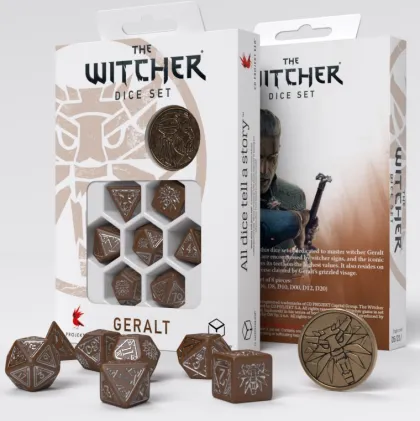 Q-Workshop - The Witcher RPG Dice Set: Geralt - The Roach's Companion (8-delig)