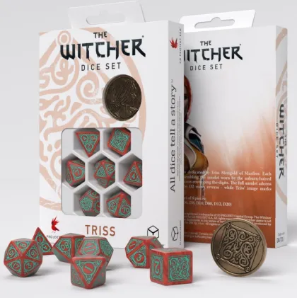 Q-Workshop - The Witcher RPG Dice Set: Triss - Merigold the Fearless (8-delig)