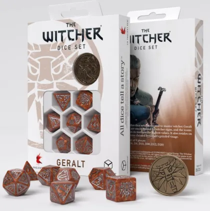 Q-Workshop - The Witcher RPG Dice Set: Geralt - The Monster Slayer (8-delig)