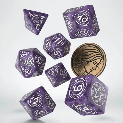 Q-Workshop - The Witcher RPG Dice Set: Yennefer - Lilac and Gooseberries (8-delig)