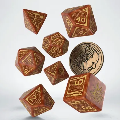 Q-Workshop - The Witcher RPG Dice Set: Vesemir - The Wise Witcher (8-delig)