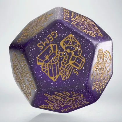 Q-Workshop - Treasure Generator Die: Shimmering Purple & Gold (1 stuk)