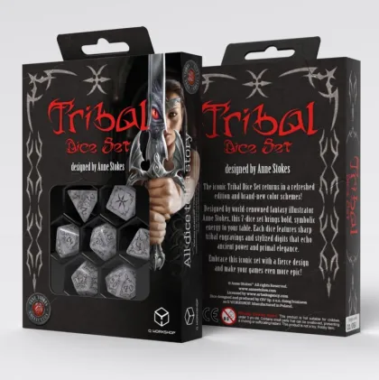 Q-Workshop - Tribal Dice Set: Pearl & Brown