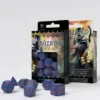 Q-Workshop - Wizard RPG Dice Set: Dark-Blue & Orange (7-delig)