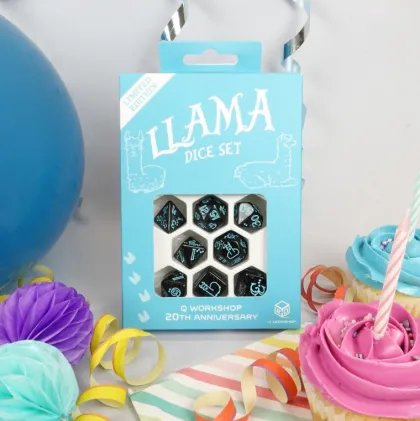 Q-Workshop - 20 Years RPG Dice Set: Llama (8-delig)