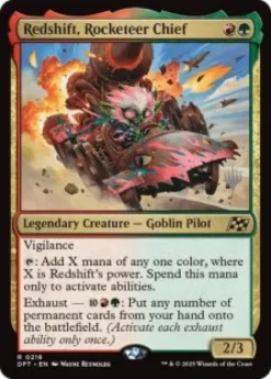 Redshift, Rocketeer Chief (foil) - Aetherdrift Planeswalker Stamped