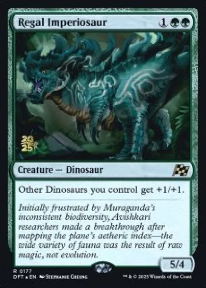 Regal Imperiosaur (foil) - Aetherdrift Prerelease Promo's