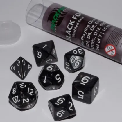 Role Playing Dice Set Black Fog (7-delig)