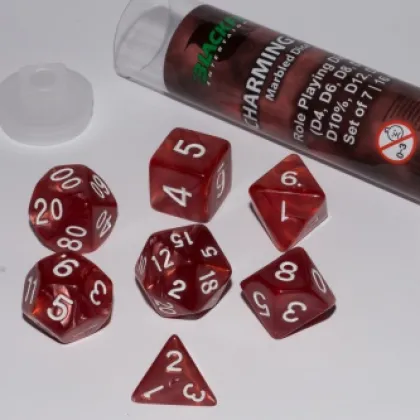 Role Playing Dice Set Charming Red (7-delig)