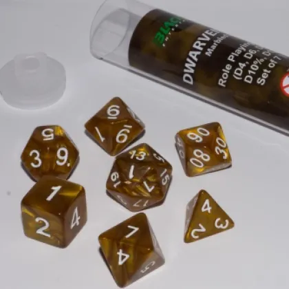 Role Playing Dice Set Dwarven Gold (7-delig)