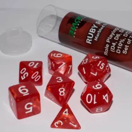 Role Playing Dice Set Ruby Red (7-delig)