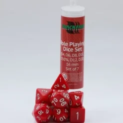 Role Playing Dice Set Solid Red (7-delig)