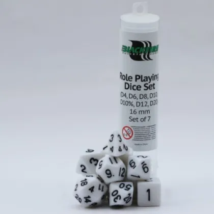 Role Playing Dice Set Solid White (7-delig)