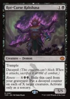 Rot-Curse Rakshasa (foil) - Tarkir: Dragonstorm Planeswalker Stamped