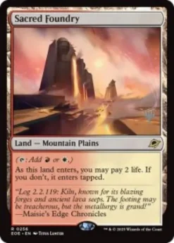 Sacred Foundry (foil) - Edge of Eternities Planeswalker Stamped