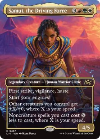 Samut, the Driving Force (#367) (foil) (borderless) - Aetherdrift Varianten