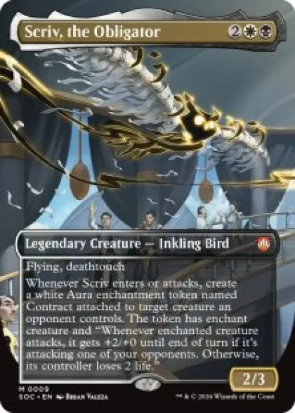Scriv, the Obligator (foil) (borderless) - Secrets of Strixhaven Commander