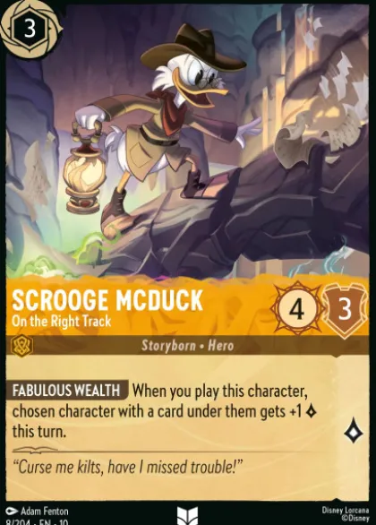 Scrooge McDuck, On the Right Track (foil) - Whispers