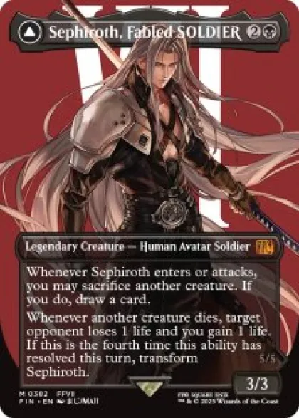 Sephiroth, Fabled SOLDIER (#382) (foil) (borderless) - Final Fantasy Varianten