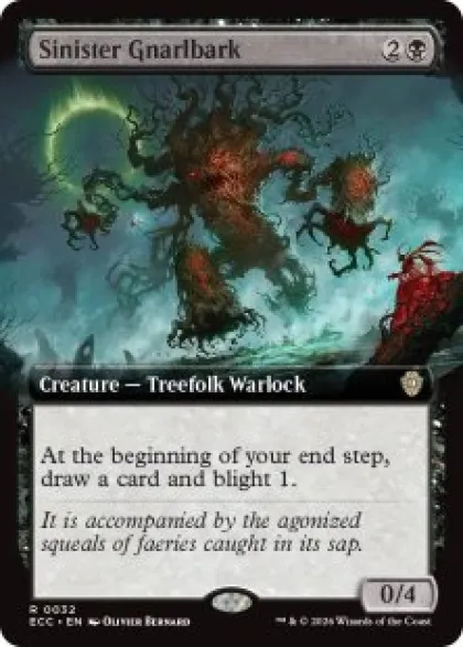 Sinister Gnarlbark (extended art) - Lorwyn Eclipsed Commander Varianten