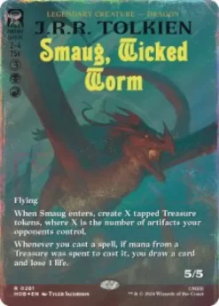 Smaug, Wicked Worm (#281) (surge foil) (borderless) - The Hobbit Varianten