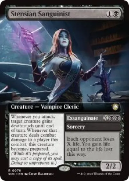Stensian Sanguinist (extended art) - Secrets of Strixhaven Commander Varianten