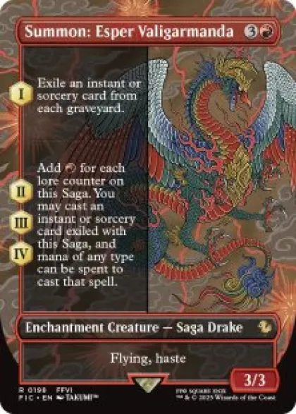 Summon: Esper Valigarmanda (foil) (borderless) - Final Fantasy Commander Varianten