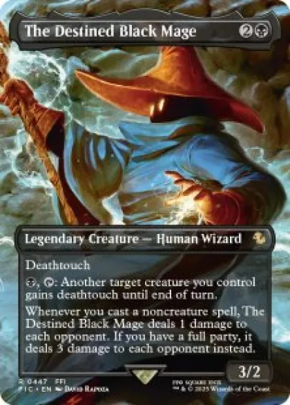 The Destined Black Mage (borderless) - Final Fantasy Commander Varianten